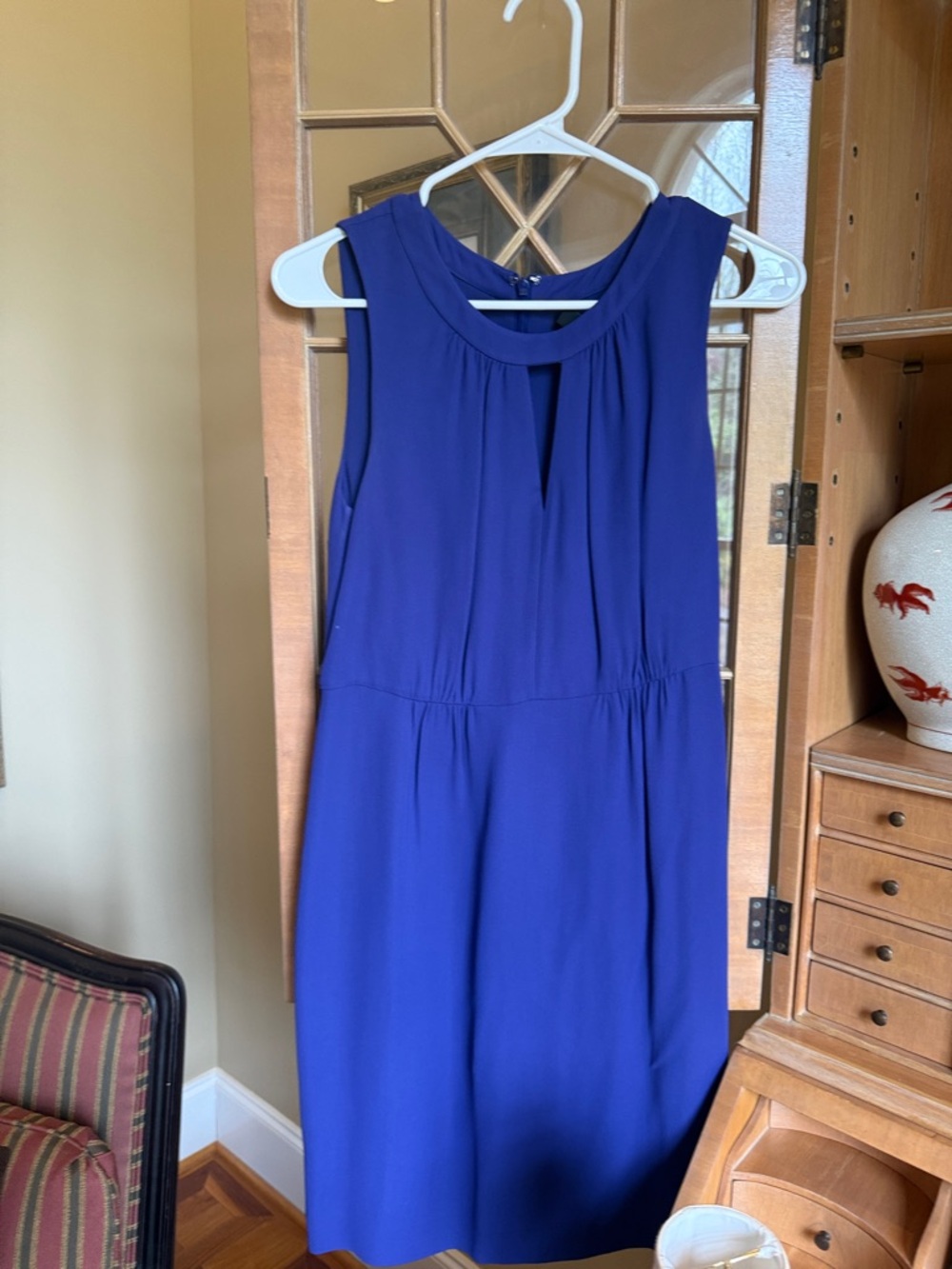 J. Crew Sleeveless Cobalt Blue Midi Sheath Dress